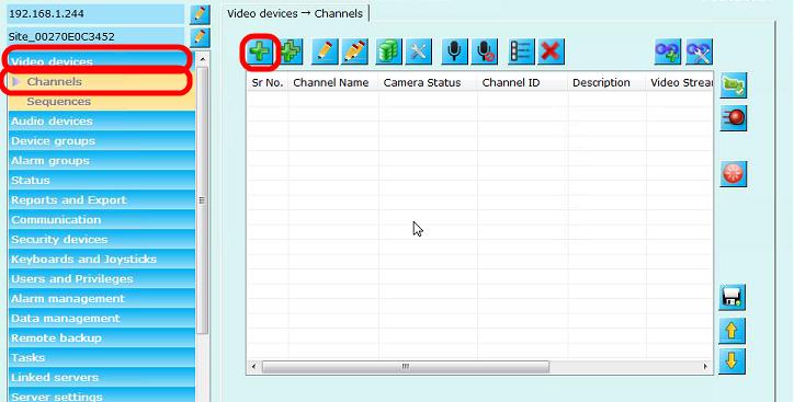 Adding Camera in Security Management System 1. Please execute the Security Management System server software from the desktop shortcut or from the programs menu shortcut 2.