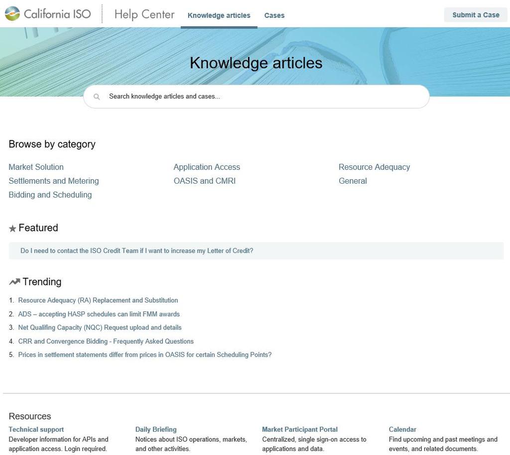 Knowledge Articles On the Knowledge landing page users can search articles by keyword, view by
