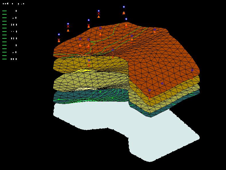 Figure 4 After interpolating the layer elevations 4.