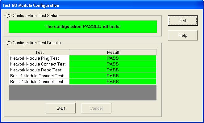 The Configuration Failed One or More Tests: This is the test window after all tests have been completed and one or more tests have failed.