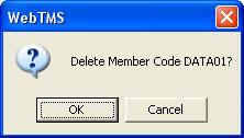 Admin: Member Codes is simply the member code itself.) The "Edit..." button allows you to modify the description only: The "Delete" button allows you to delete the member code from the list.