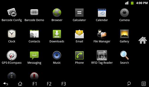 Using the Launcher The Launcher holds icons for all of the applications on your device. To open the Launcher, tap at the right side of the Home screen.