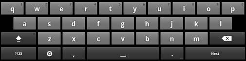 Entering Information Using the Onscreen Keyboard You enter text, numbers, and symbols using the onscreen keyboard. Some applications open the keyboard automatically.