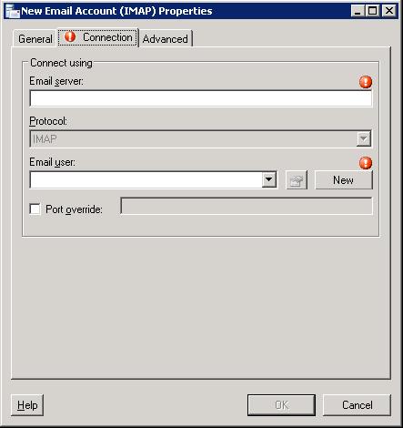 Defining an Email Account (IMAP) Target Chapter 2 Managing Targets Field Status Information Organization Display-only.