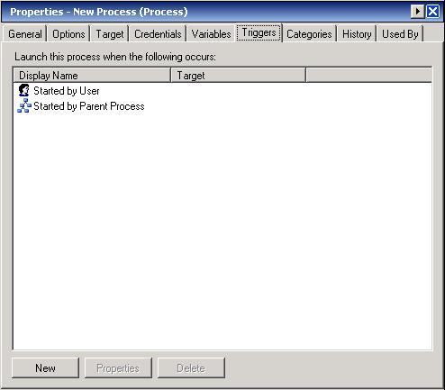 Accessing Trigger Properties Chapter 4 Managing Email Triggers Accessing Trigger Properties Process triggers are available for viewing within the process editor.