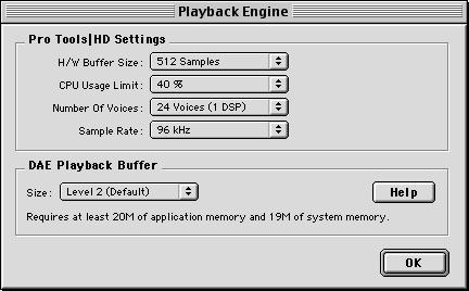 Playback Engine The Playback Engine dialog has been streamlined. It can now be opened without requiring that the current session be closed.