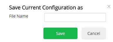 Specify the file name and click Save. Figure 120. Saving configuration 9.5.