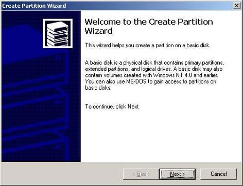 2. Right-click the status box of your new hard drive and select New Partition. 3.