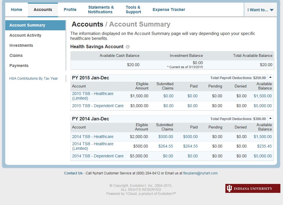 Figure 4: Accounts Page 3. Clicking on Account Activity in the left column menu will pull up an overview of recent pending transactions and processed transactions.