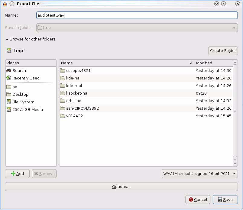 Configure the Audio Configuration Parameters 43 When you export an audio file with Audacity, save the output as:
