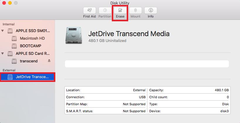 Step 5 Select JetDrive Transcend in the sidebar and