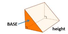 The area of the base of a rectangular prism is 12cm 2 and the height is 3 1 cm.