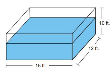How long will it take to fill the entire pool if it is being filled at a rate of one-eighth of a cubic foot per second?
