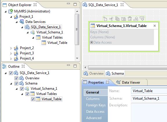 Creating a Virtual Table Manually Create a virtual table manually when the virtual table structure does not match the structure of an existing data object.