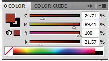 EDITING FILL AND STROKE Edit fill and stroke Select the object using the black selection arrow to choose the object and then edit the color using the either the color toolbar on the right or the