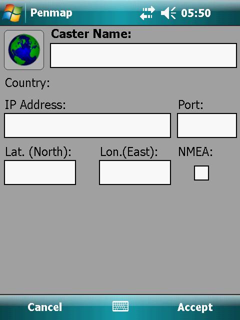 The Penmap NTRIP client contains a database of the most common NTRIP casters worldwide.