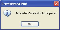 4) Click Start. The following screen will appear while the Parameter Conversion process is executed.