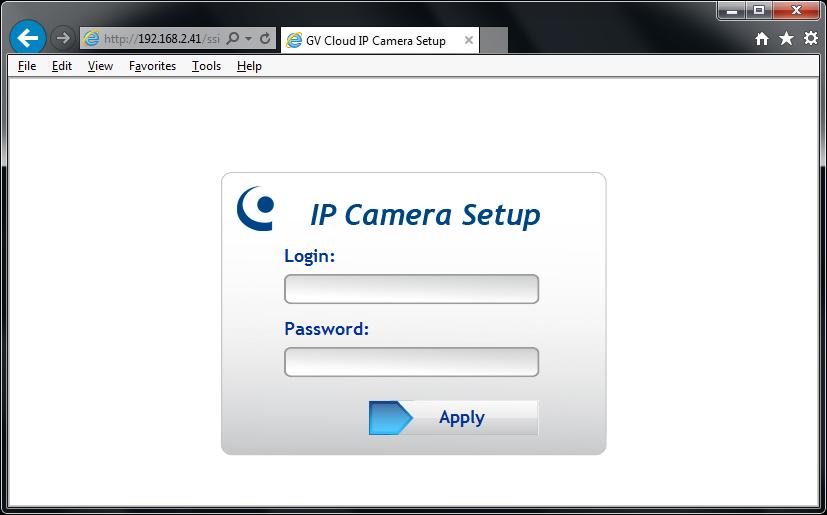 2. Click the IP address of the camera. This login page appears. Alternatively, manually type the IP address in your Web browser. Figure 6-2 3. Enter the login name and password.
