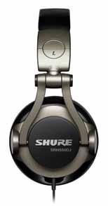Product SRH550DJ Professional-Quality DJ Headphones The SRH550DJ Headphones from Shure deliver full range audio performance, comfort, and durability for DJ use and personal listening.