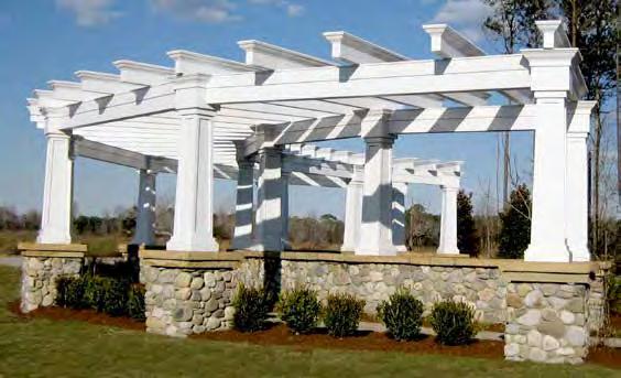 Sizes Also Available Includes 4 10" Round PermaCast Columns with cap and base sets CUSTOM PERGOLAS, ARBORS, AND TRELLISES HB&G