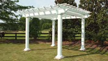 Our structural fiberglass components are strong, light weight, and provide a higher level of aesthetic quality than vinyl or wood pergolas.