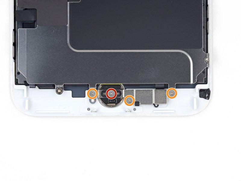 Step 33 Home/Touch ID Sensor Remove the four Y000 screws securing the bracket over the