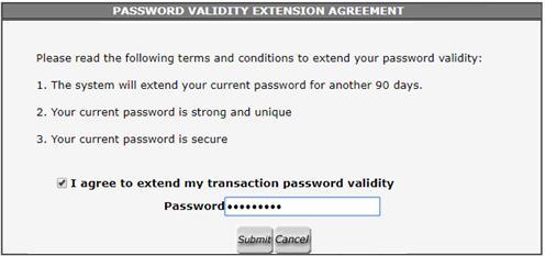 Step 02 Step 03 Step 04 2. What should I do if transaction password expiry is shown under Password Notification?