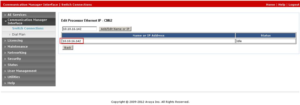 Next to Add Name or IP, enter the IP address of the procr as shown below.