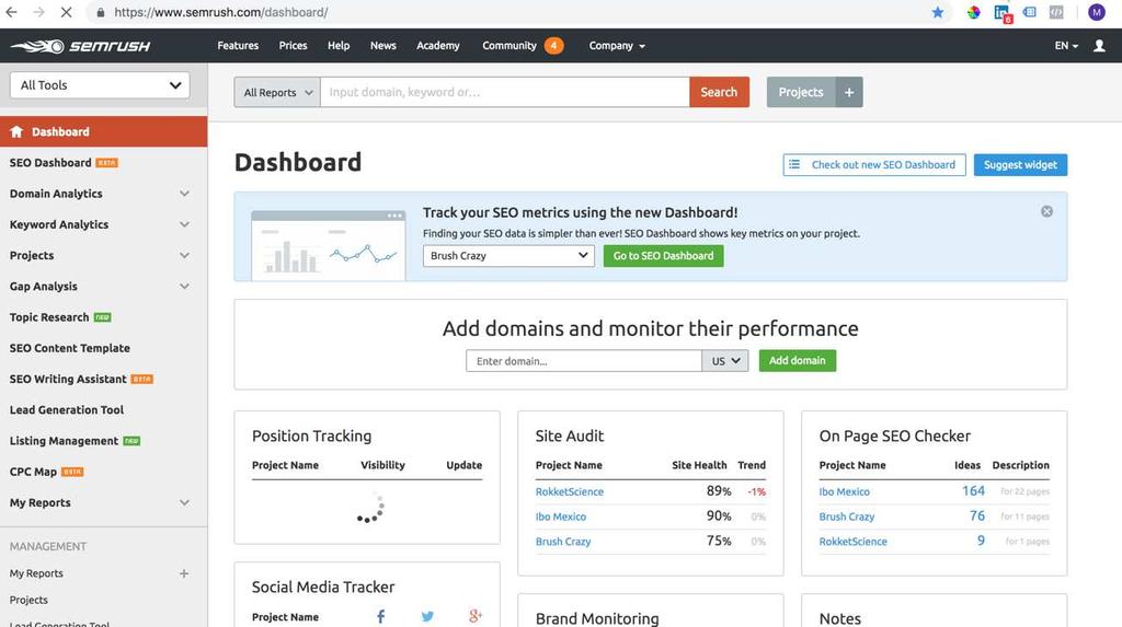 Tools we use SEMRush - find keyword search