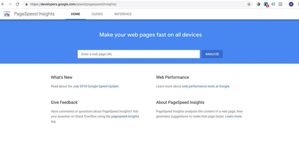 Tools we use Google Page Speed Insights - get