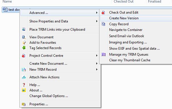 If you need to make a new version of a document to distinguish it from its present state, locate the document that you wish to create a new version of.