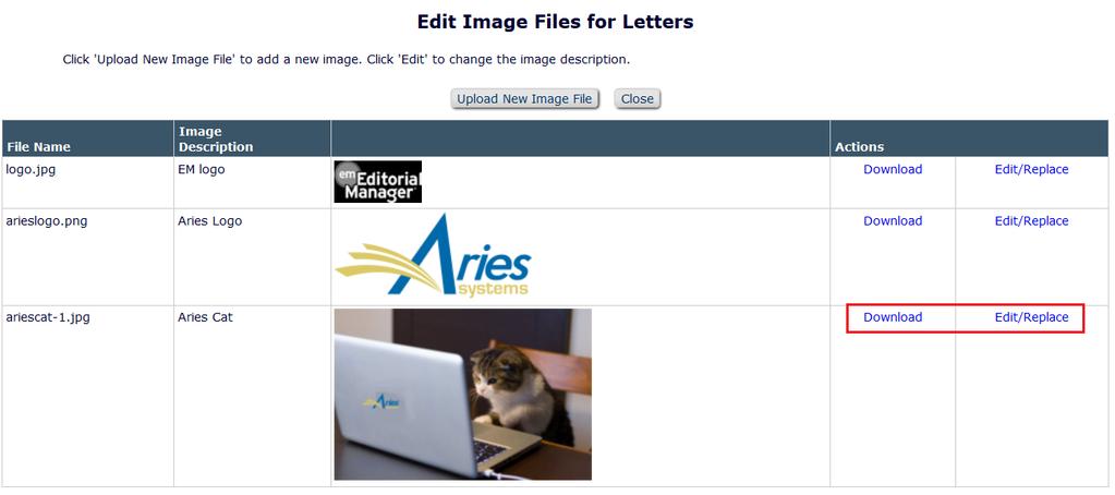 Adding Images Into Letters System Admin> Policy