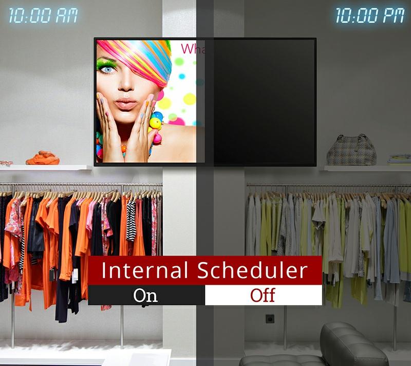Internal Scheduler An efficient, user-friendly scheduling interface is available via the on-screen display (OSD).