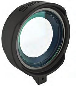 Features 2-element optical grade wet lens with anti-reflective