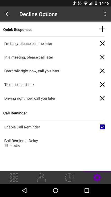 Using Call Reminder When you decline a call, the softphone gives you the option to set a Call Reminder.