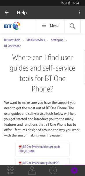 access on-line Help, or Tap the Settings icon in the