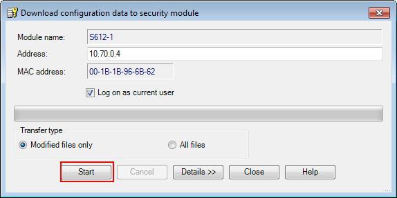 2.2.4 Loading the components Preparation The configuration data is transferred to the SCALANCE S security components directly from the Security Configuration Tool.