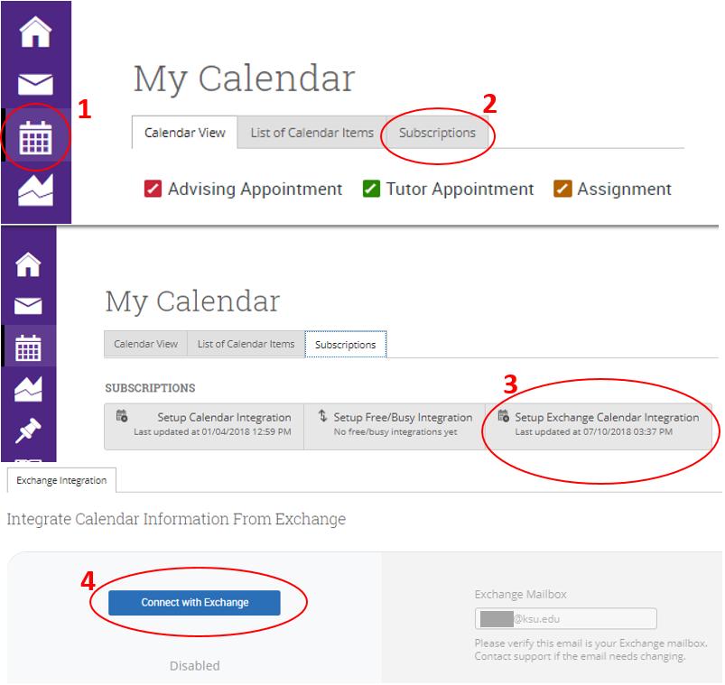 Appointments Step 2: Integrating Free/Busy Time from Outlook calendar SSC-Navigate can import appointments from an advisor s Outlook calendar so that those blocks of time will show up as busy when