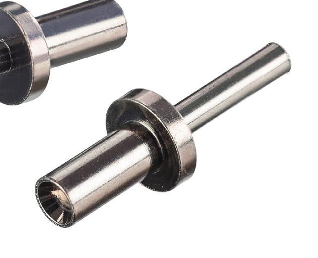 PC Hardware Turned Terminals PC HRDWRE Material: rass with tin plating - also available in gold plating for the 1mm chamfered terminal pins (H217x series). Retention by swaging feature available.