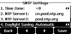 You can configure the phone to obtain the time and date from the Simple Network Time Protocol (SNTP) server automatically, or configure the date and time manually.