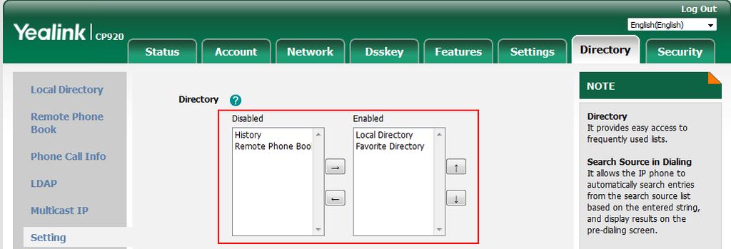 Customizing Your Phone Remote Phone Book Directory Directory provides an easy access to frequently used lists.