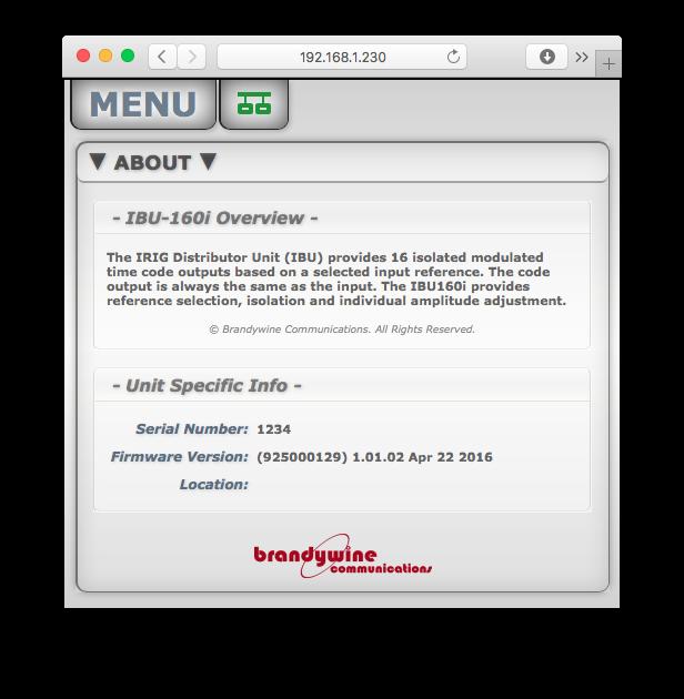 4 Accessing the IBU-160i s Network Interface Connect to the IBU-160i by entering the unit s IP address into the address bar of the web browser on a PC, Smartphone or Tablet.