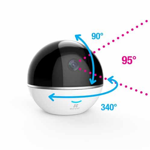 360 PANORAMIC VIEW The smart helmet has a Pan/Tilt function.