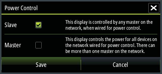 Note: The System Controls menu will not display the Power Off option when unit is configured as slave. To power down device, the master device must be powered down, or system power removed.