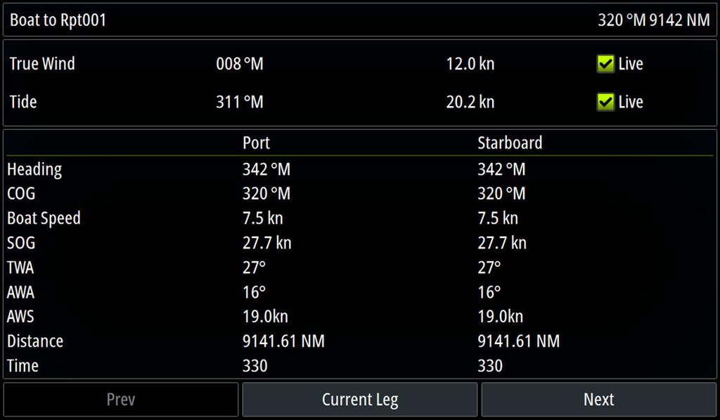 Settings Boat lengths Select the Use boat lengths setting to show the distance behind the line and Bias advantage in boat length data measurements on the Start line panel.