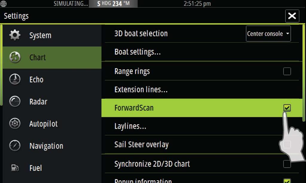 ForwardScan extension 1 Red - Critical 2 Yellow - Warning 3 Green - Safe Select ForwardScan in the Chart Settings