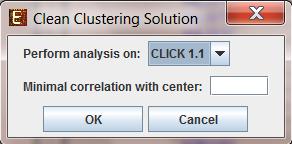 This feature allows removing elements (i.e. probes) from a clustering solution in order to obtain higher levels of homogeneity within each cluster.