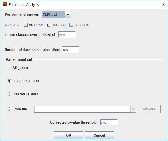 The following table specifies the different parameters that can be set via this dialog box: Field Perform analysis on Include back nodes Focus on Ignore classes over the size of Description The