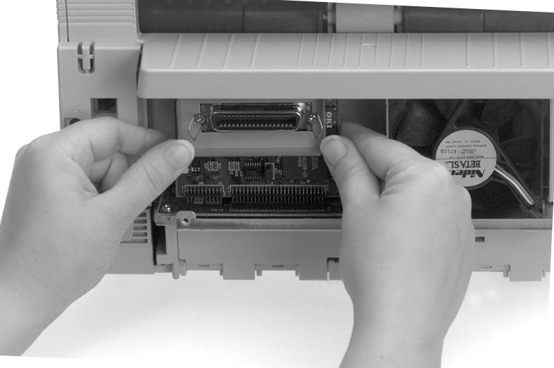 5. Plug the PC interface board into the socket nearest the rear of the fax machine. 7.