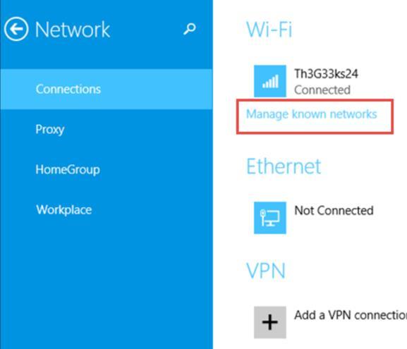 Forgetting a Wireless network in Windows 8 If you re having trouble with your existing connection, a useful step is
